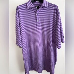 Footjoy FJ Purple Striped Polo golf shirt embroidered logo Hammock Beach Resort